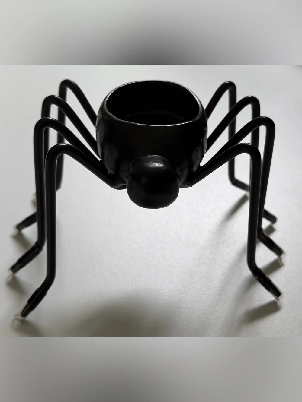 POTTERY BARN Halloween Spider Black Metal Tea light Candle Holders Set 2 RETIRED